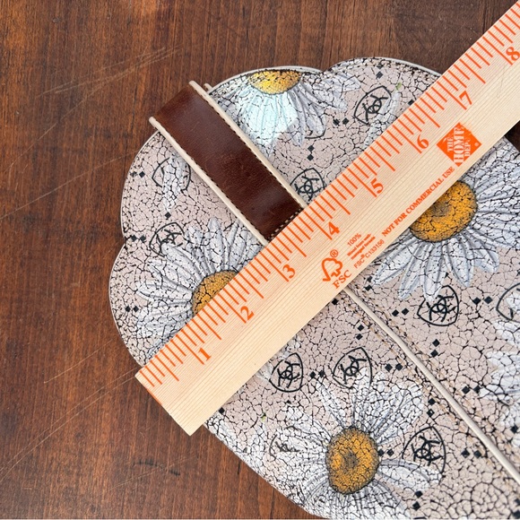 💚Ariat Round Up Square Toe Daisy Print Leather Cowboy Boots - Picture 11 of 11